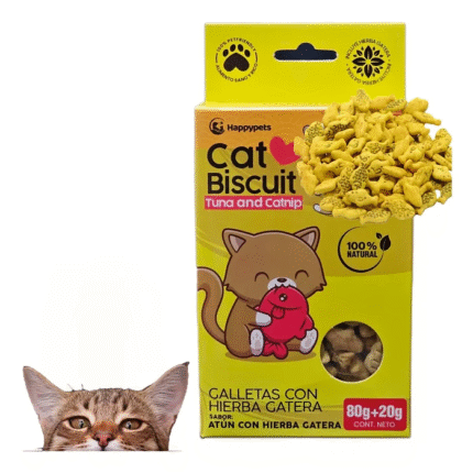 Happypets Cat Biscuit Atún y Hierba Gatera